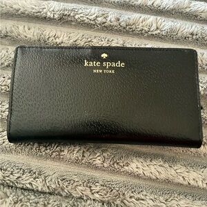 kate spade Black Leather Logo Wallet